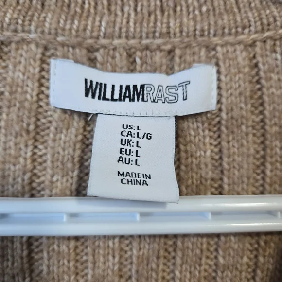 William Rast Ribbed V-Neck Sweater in Tan - Picture 3 of 3